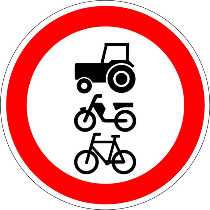 Geslotenverklaring langzaam verkeer sticker, C9 100 mm
