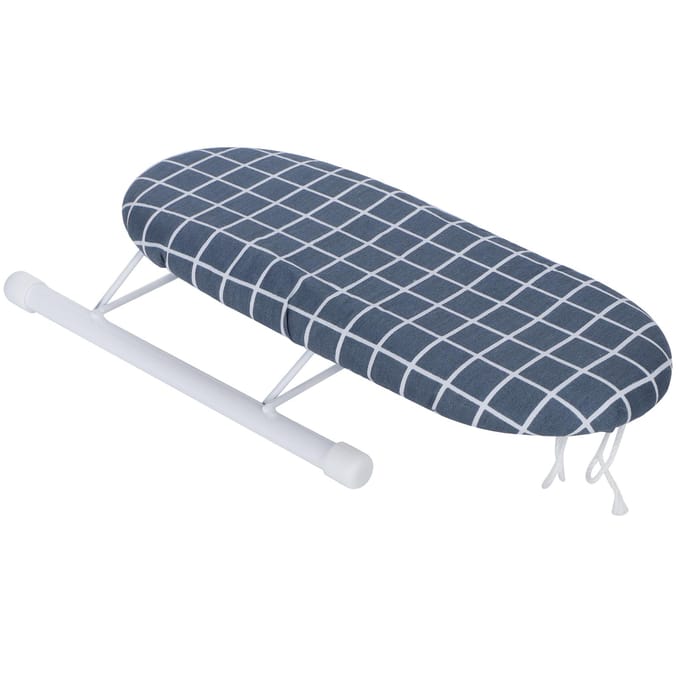 Mini Strijkplank Opvouwbaar Mouw Manchetten Kragen Strijktafel voor Huis Reizen Gebruik Dark blue plaid white