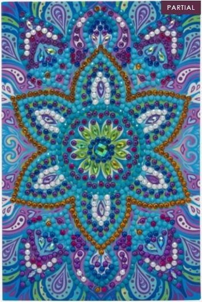 Diamondpainting Crystal Art Kaart Blauwe Mandala 10x15cm
