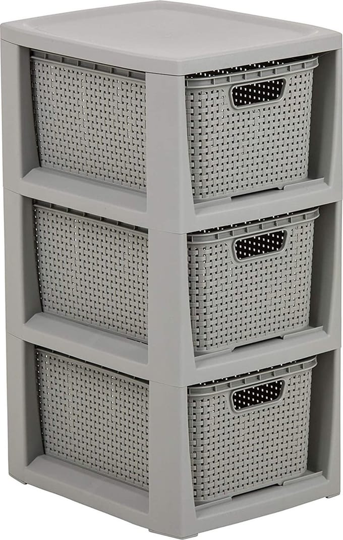 BranQ - Ladesysteem / Kast met 3 (7L) manden - Grijs