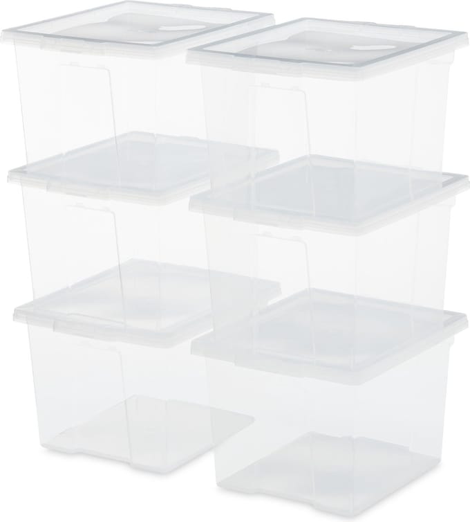 IRIS Useful Storage Box Opbergbox - 10L - Kunststof - Transparant - Set van 6