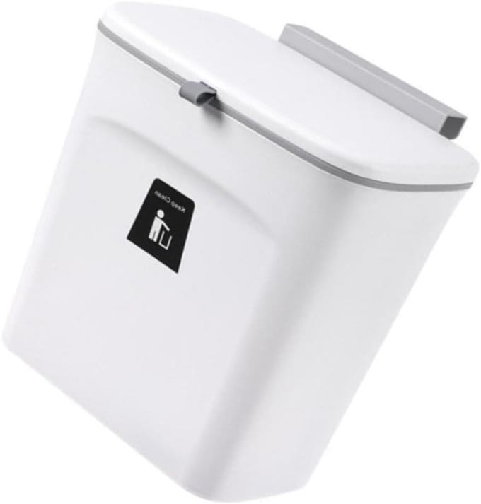 Keuken Compostbak - Afvalbak - Voedselresten Verzamelen - Met Schuifdeksel - 23.7 cm - Wit