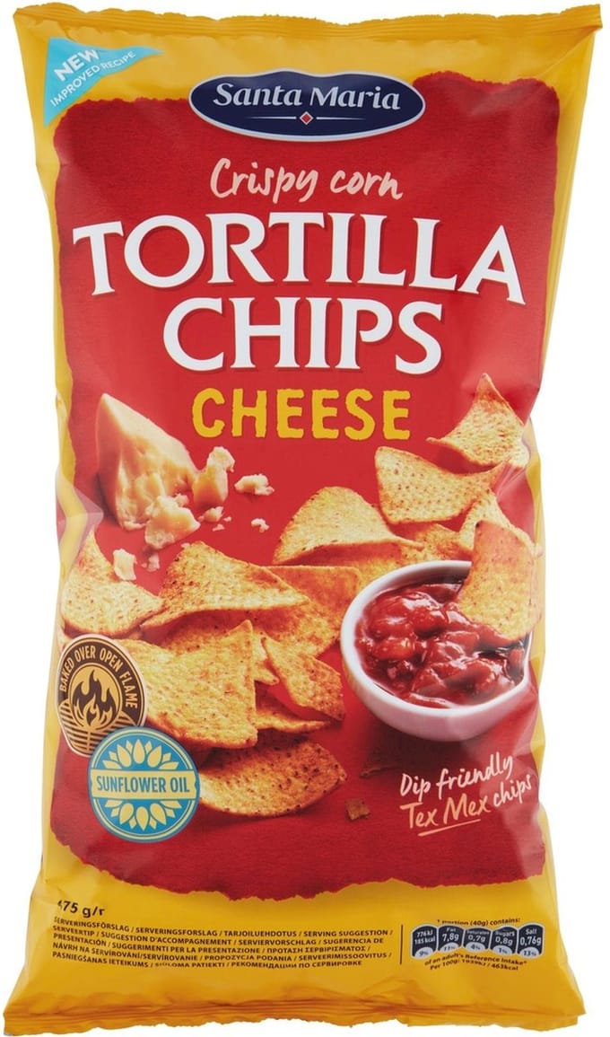 Santa Maria Crispy Corn Tortilla Chips Cheese 475 g