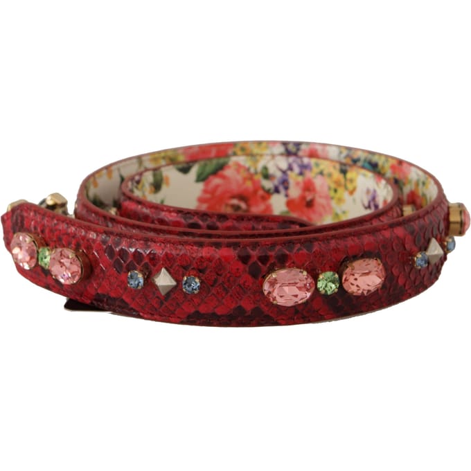 Dolce & Gabbana Elegante Rode Python Leren Tas Dames Schouderriem