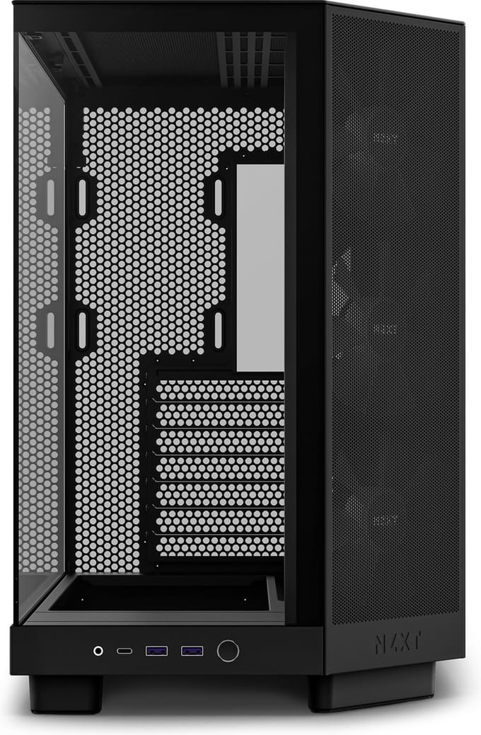 NZXT H6 Flow Compact Dual Chamber with RGB - Matte Black - Case - Miditower - Zwart