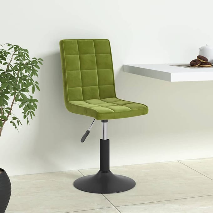 vidaXL Eetkamerstoelen draaibaar 6 st fluweel lichtgroen