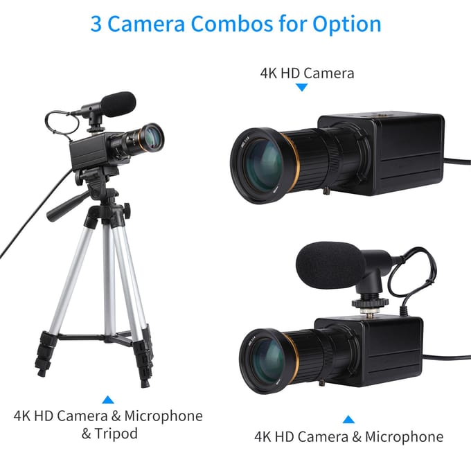 4K HD Camera Computercamera USB Webcam 10x Optische Zoom Handmatige Focus Automatische Belichtingscompensatie camera with microphone