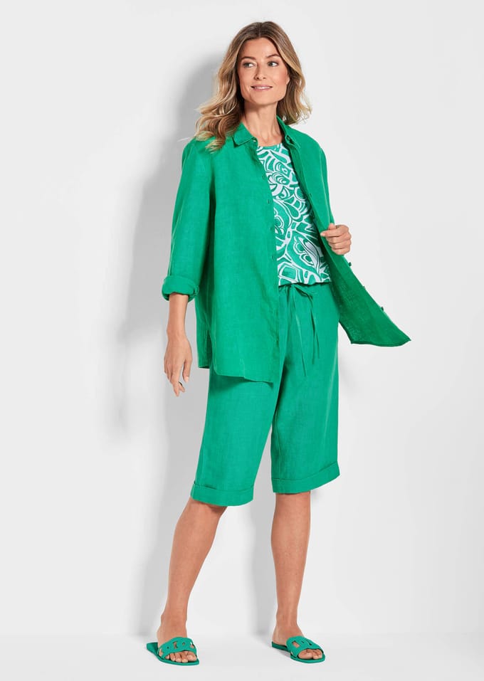 Linnen blouse - groen - Gr. 20 van Goldner Fashion