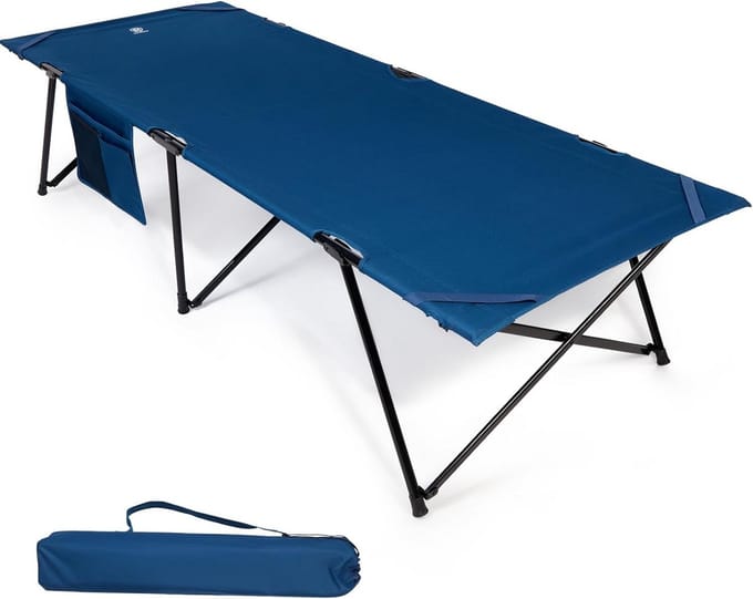 Opvouwbaar Campingbed met Zijvak - Blauw