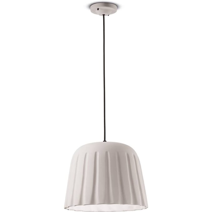 Ferroluce Madame Gres hanglamp keramiek hoogte 30 cm, wit