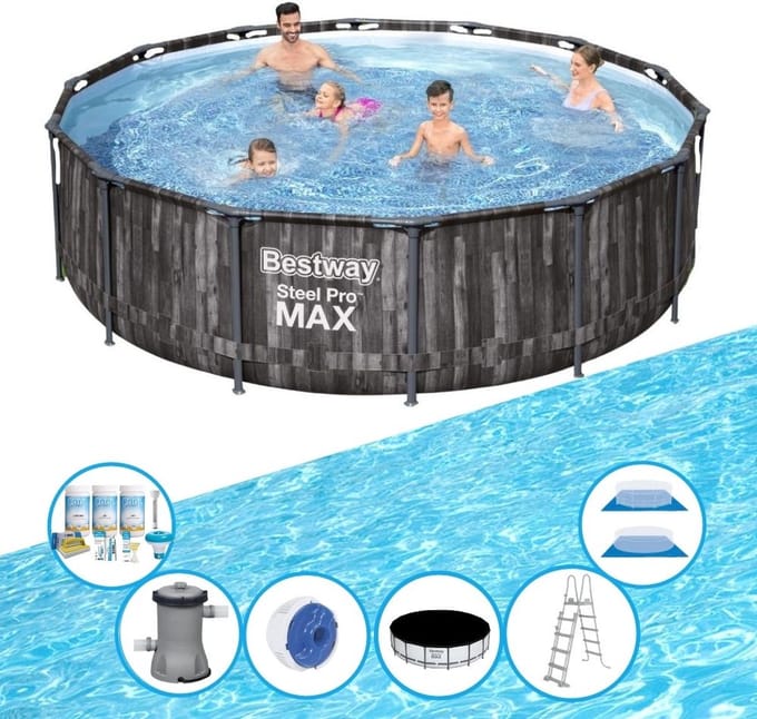 Bestway - Zwembad Steel Pro MAX - Inclusief accessoires - 427x107 cm