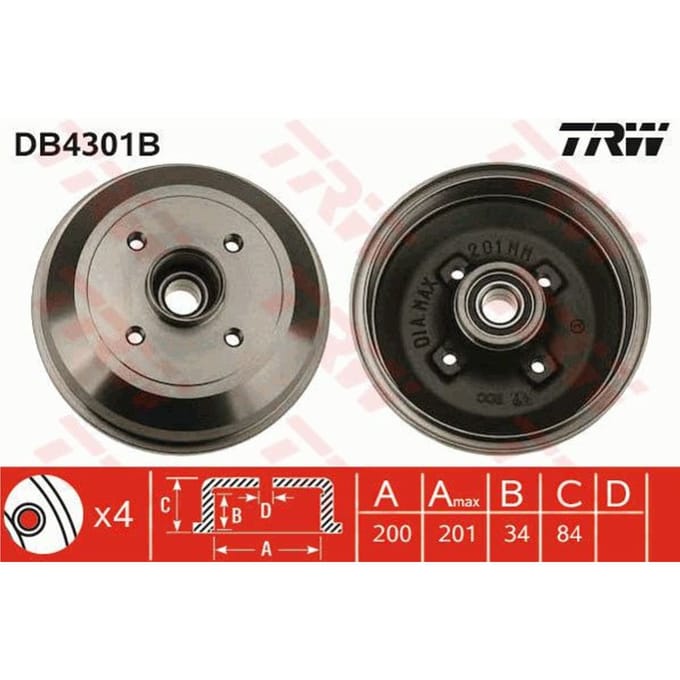 Remtrommel, 1 stuk TRW DB4301B
