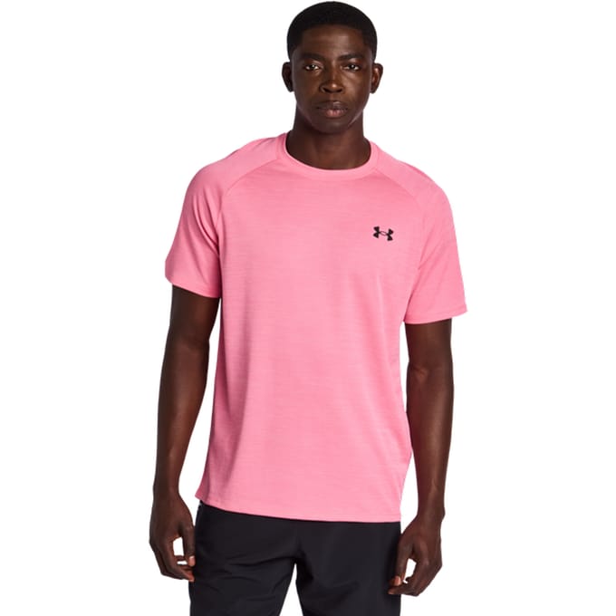 Under Armour Tech T-shirts Heren - Roze - Maat XL - Poly Jersey