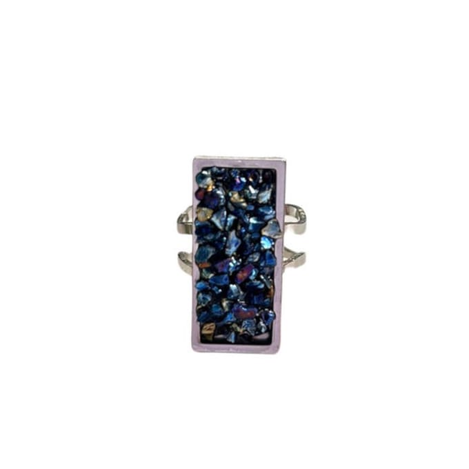 2 Love It - Crush of Silver - dames - ring - verstelbaar - blauw