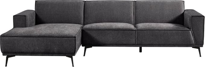 Tower living Leeds 2,5-seater AR + Chaise Lounge L Black Blue