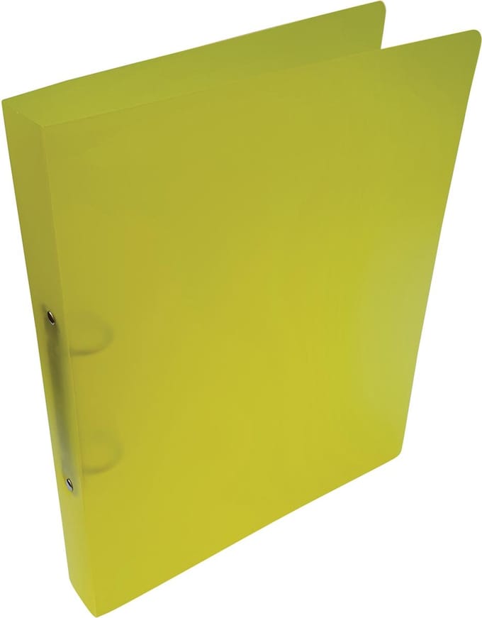 Alpha ringmap, voor ft A4, uit PP, 2 ringen van 25 mm, transparant geel 24 stuks
