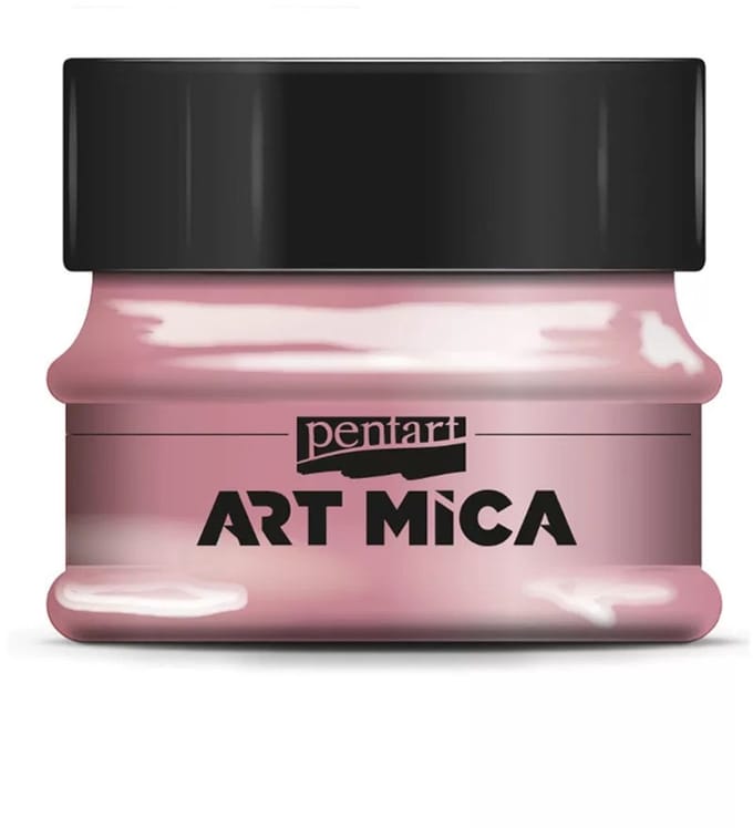 Pentart mica pigment poeder roze 9gr - creatieve glanspoeder.