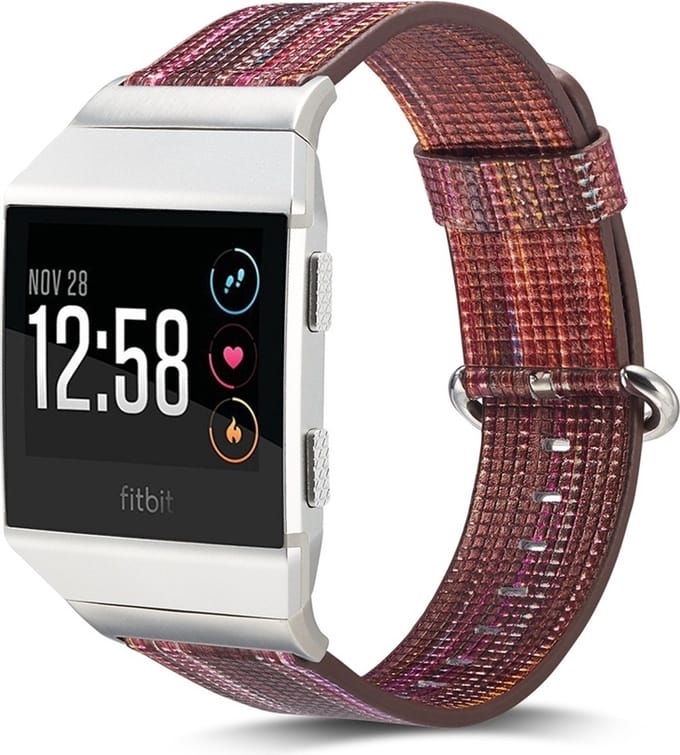 By Qubix - Compatible Fitbit bandje - Geschikt voor fitbit Ionic TPU bandje - Bordeaux / Bruin