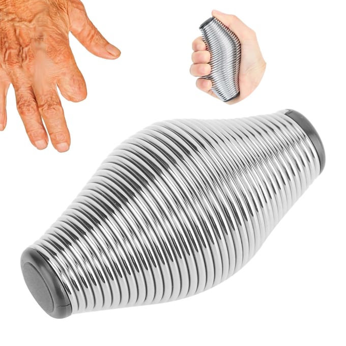 Vingertraining Handknijper Veer Armkracht Oefening Revalidatietrainingstool Zilver white