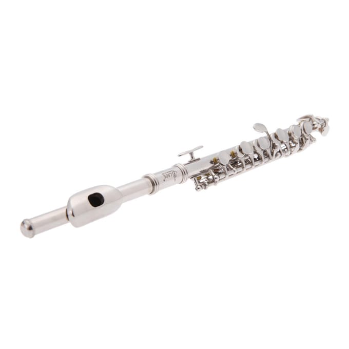 Piccolo Ottavino Flûte demi-taille plaquée argent Clé C avec boîte rembourrée white