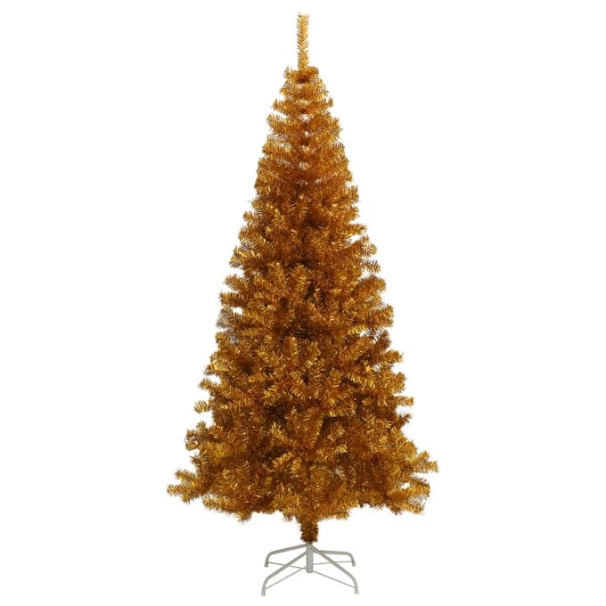 vidaXL - Kunstkerstboom - met - standaard - 180 - cm - PET - goudkleurig