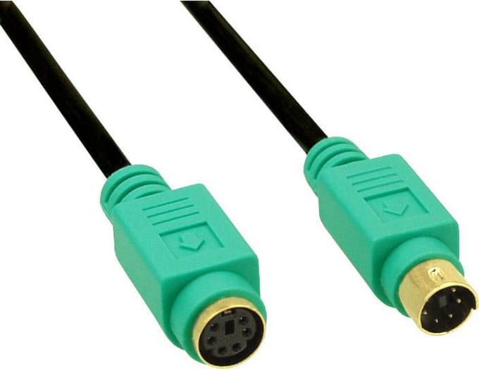 Premium Mini DIN 6-pins PS/2 data verlengkabel / zwart/groen - 3 meter
