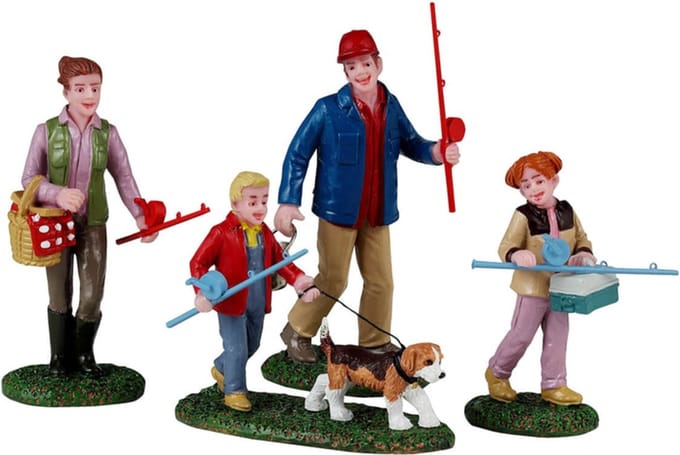 Lemax - Family Fishing Day - Set van 4