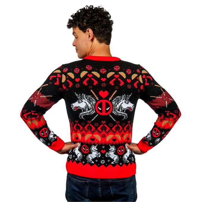 Deadpool Merry Chimichanga Knitted Christmas Jumper - XL