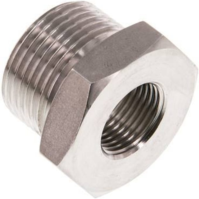 G 3/8'' x G 3/4'' F/M RVS Verloopring 40 Bar