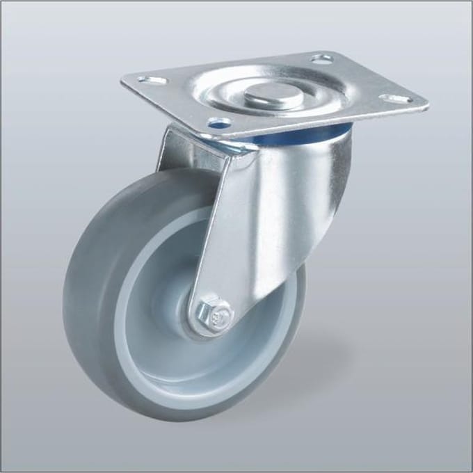 Meubel zwenkwiel met topplaat - 75mm - 60kg