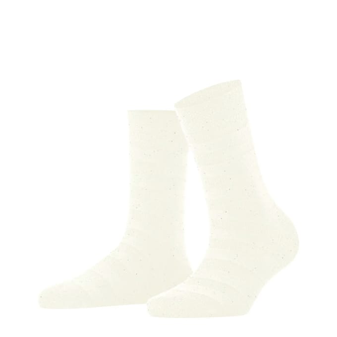 FALKE Sparkle Stripes eenkleurig wol sokken dames wit - maat 35-38