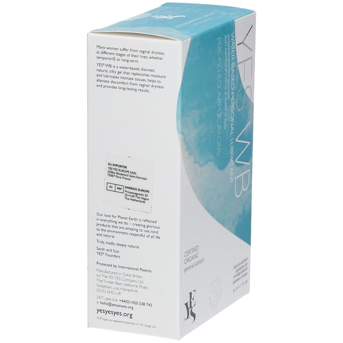 Yes® WB Water Based Personal Lubricant 6x5 Glijmiddel