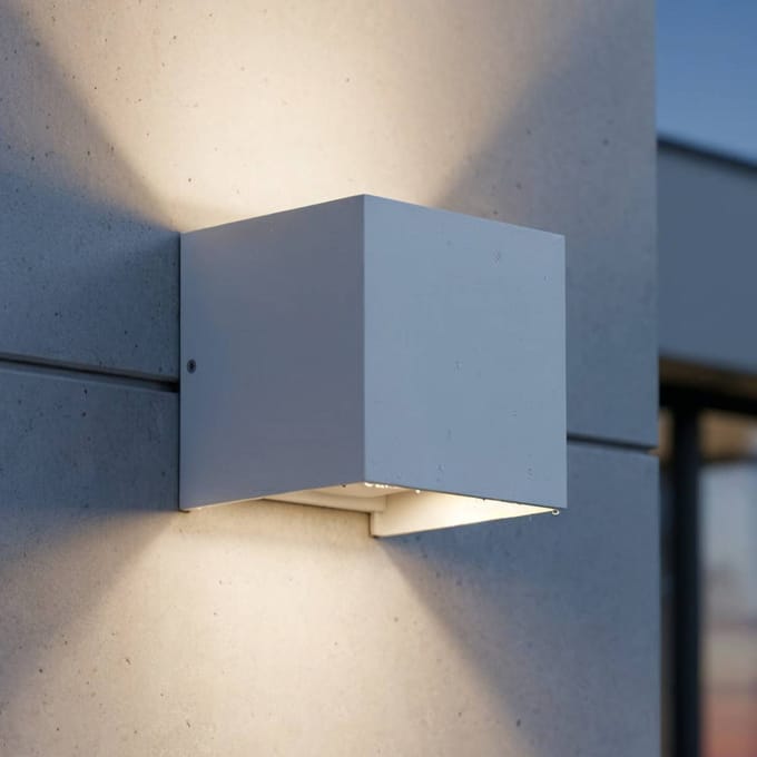 Ideal Lux buitenwandlamp Atom, wit, 10 cm, metaal