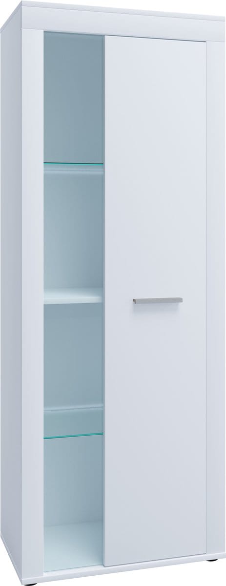 Houten ladekast dressoir highboard vitrinekast woonkamer kast Usilo draaideur glas