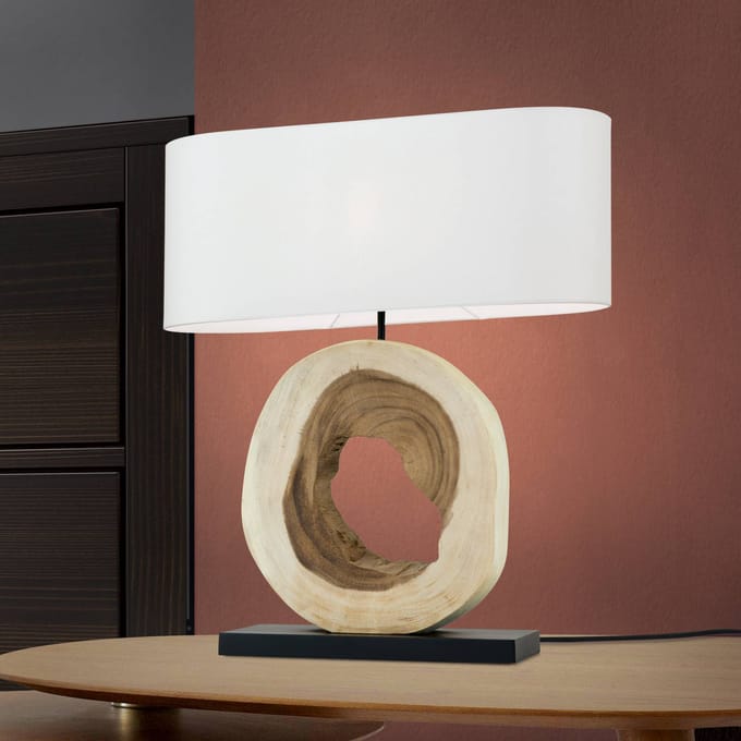 ORION Tafellamp Nathan met decoratieve houten voet