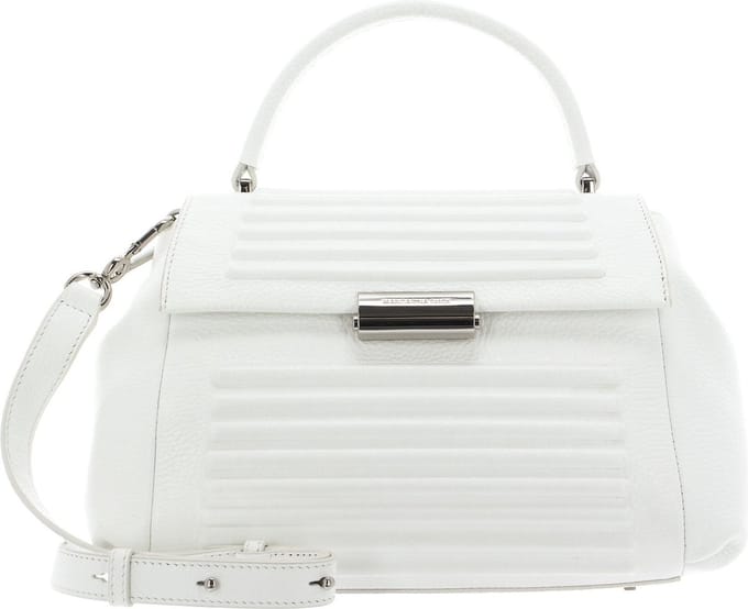 MANDARINA DUCK Leren Handtas Schoudertas I-Con Handbag Optic White Wit