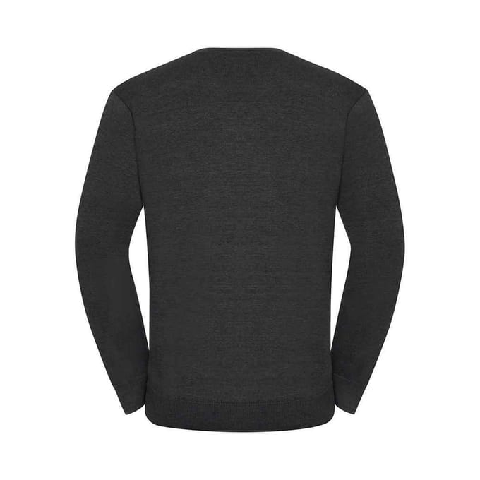 Russell Collection Heren Sweatshirt Katoen Acryl V Hals (Houtskool mergel)