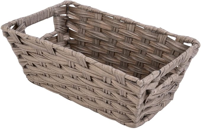 Whitmor Split Rattique Kleine Plank Tote-Grijs Wassen