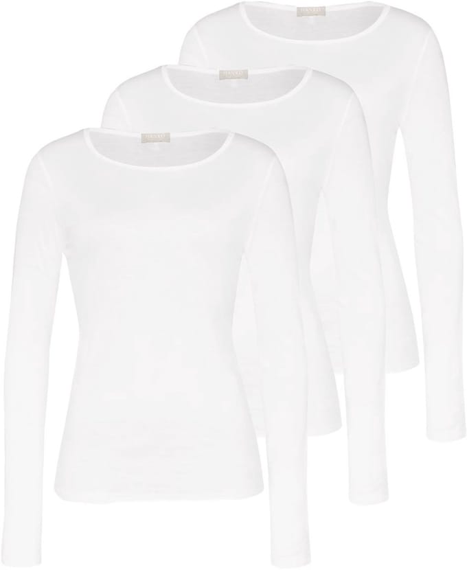 Hanro Dames onderhemd lange mouw 3 pack Ultralight