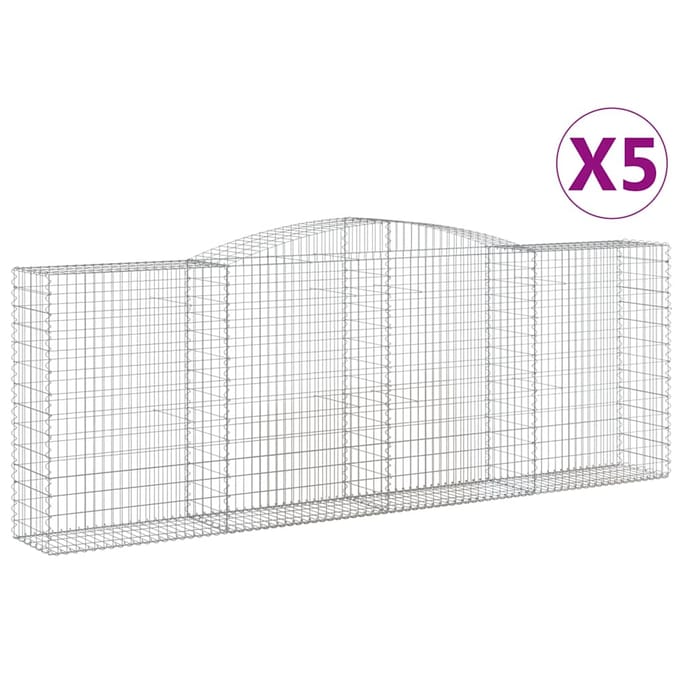 vidaXL - Schanskorven - 5 - st - gewelfd - 400x50x140/160 - cm - ijzer