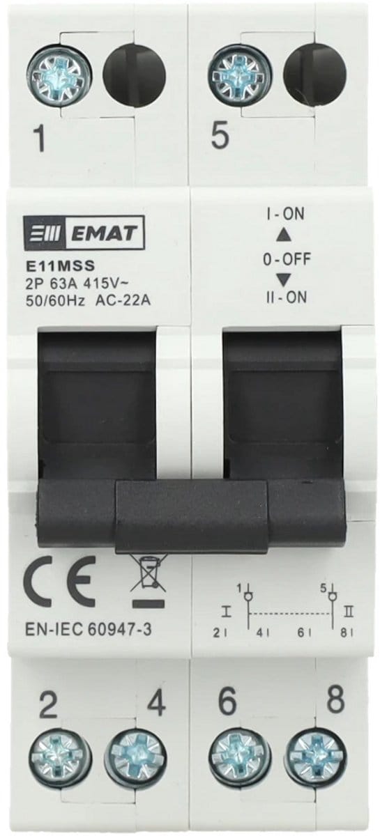 EMAT omschakelaar 2-polig 63A (85005022)