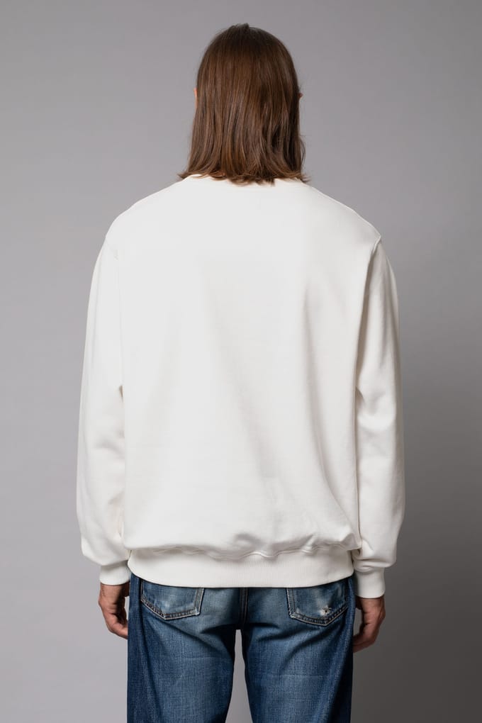 Nudie Jeans Lasse  Co Chalk White Taglia: S | Maglioni a maglia Outlet | Uomo | Bianco