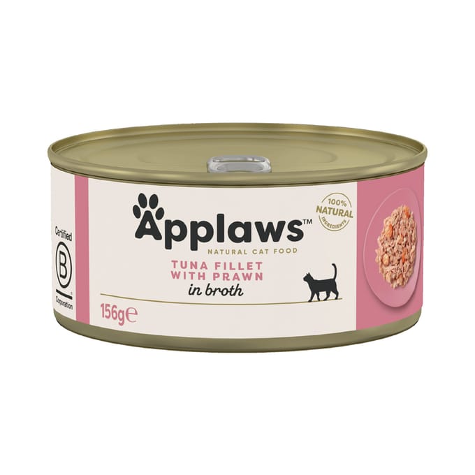 24x156g Tonijnfilet & Garnalen Applaws Kattenvoer