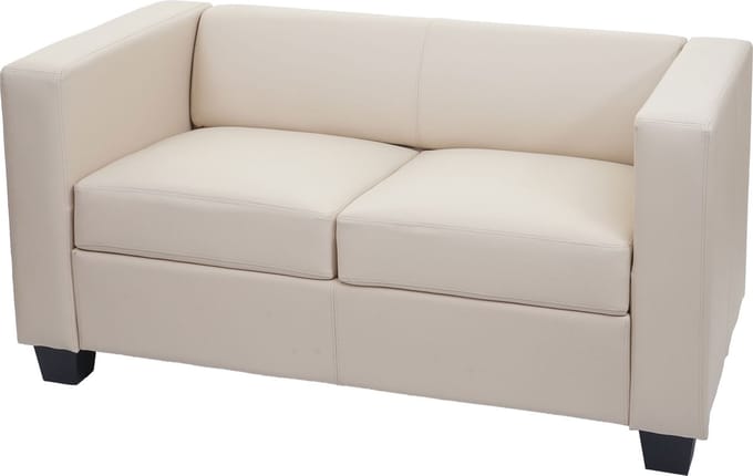 2-zits bank loungebank Lille ~ kunstleer, crème