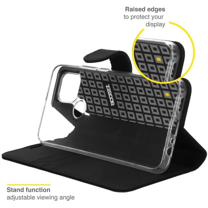 Accezz Hoesje - Geschikt voor Oppo A15 - Wallet Softcase Bookcase - Zwart