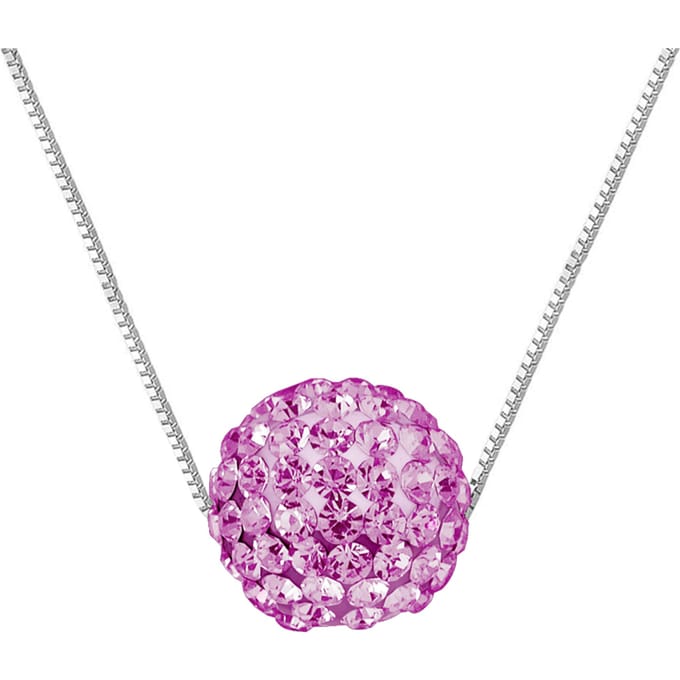 Preciosa Crystal Sphere Collier 10-11 mm Pink Silver 925