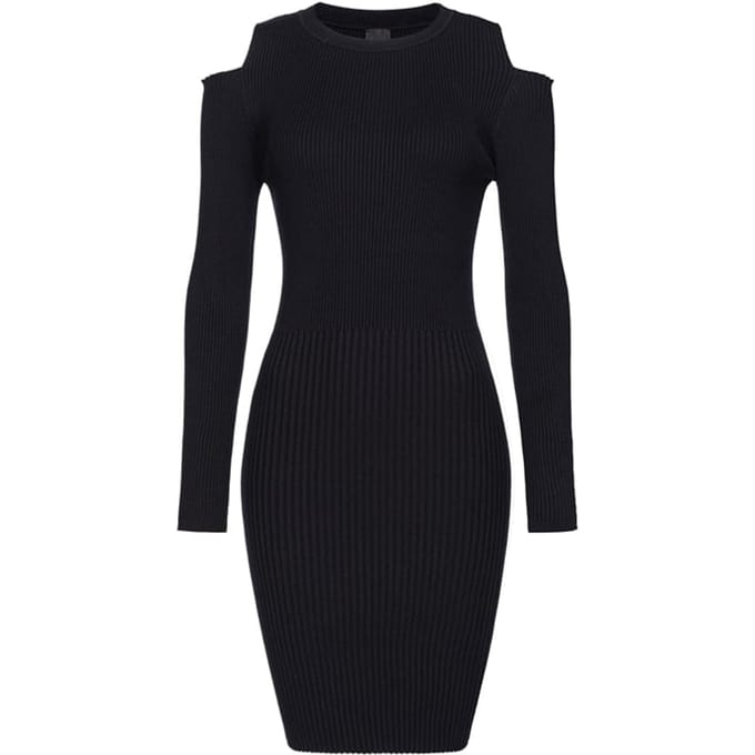 PINKO Macchina Abito Mix Costina Vis Black Maat: M | Mini Jurken Outlet | Dames | Zwart