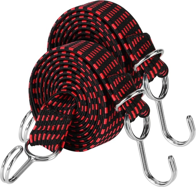 Verstelbare Bagagespanner 2 m - Extra Sterke Spanrubbers met Haken voor Fiets en Motor