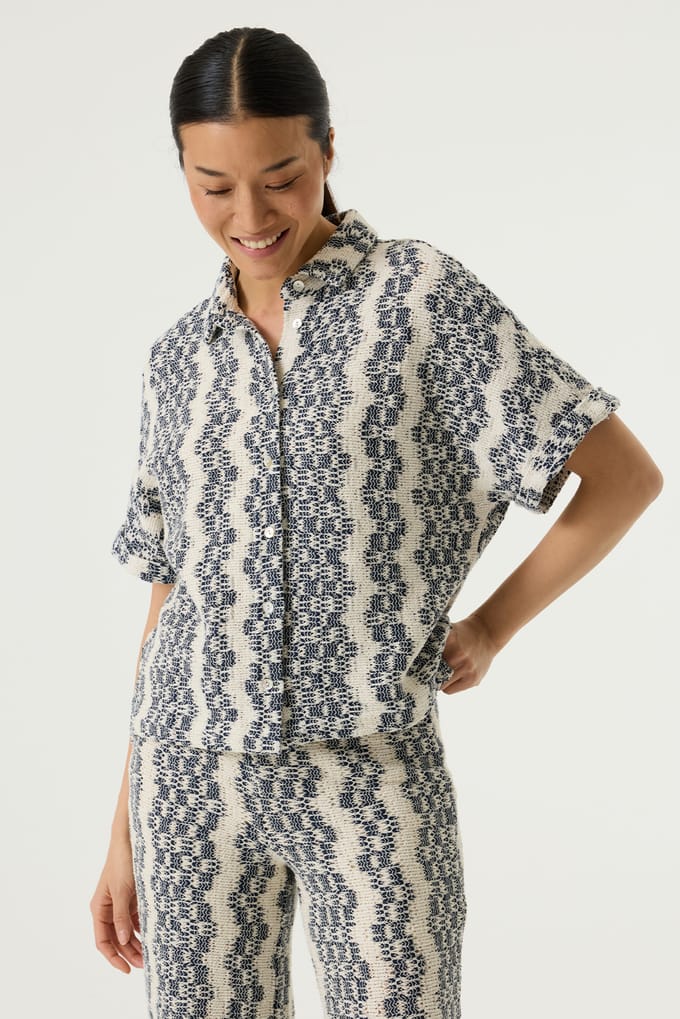 GARCIA Dames Effen Blouse Wit Korte mouw