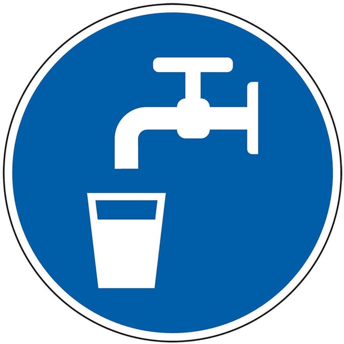 Gebodsbord drinkwater - kunststof 150 mm